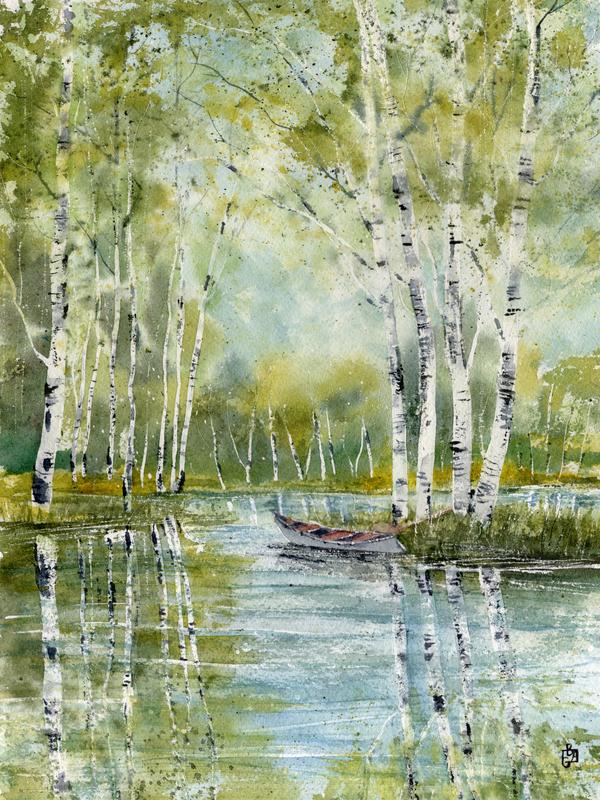 Boat with Birch Trees